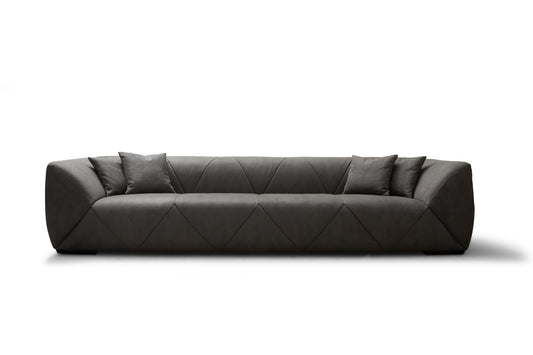 Quarry Quilted Dark Grey Nubuk Sofa