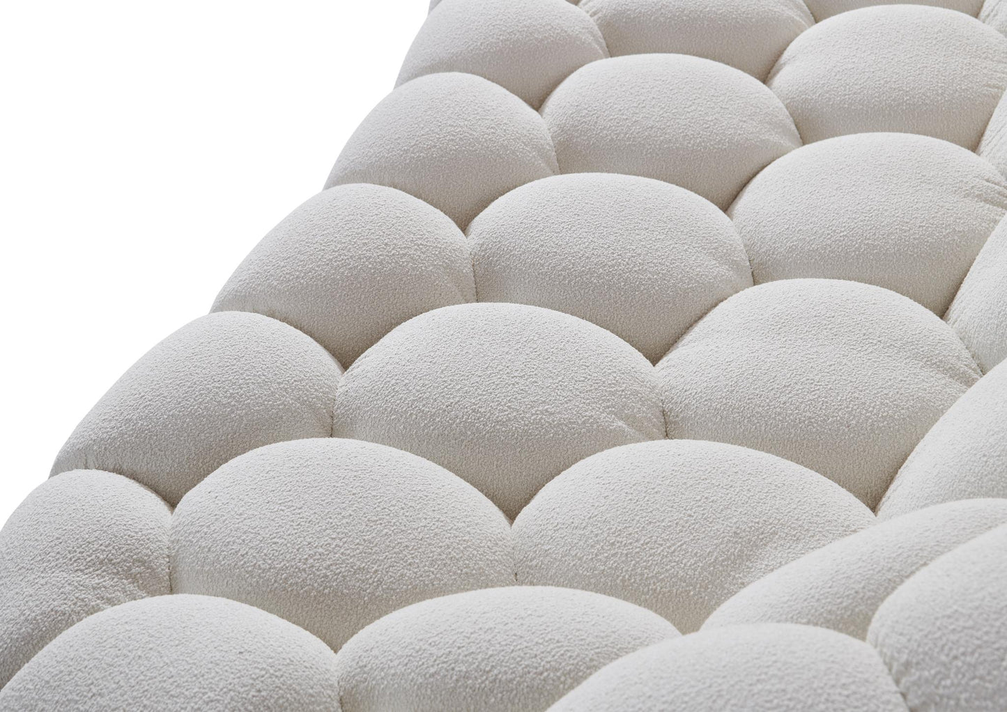 Nest White Curved Boucle Sofa