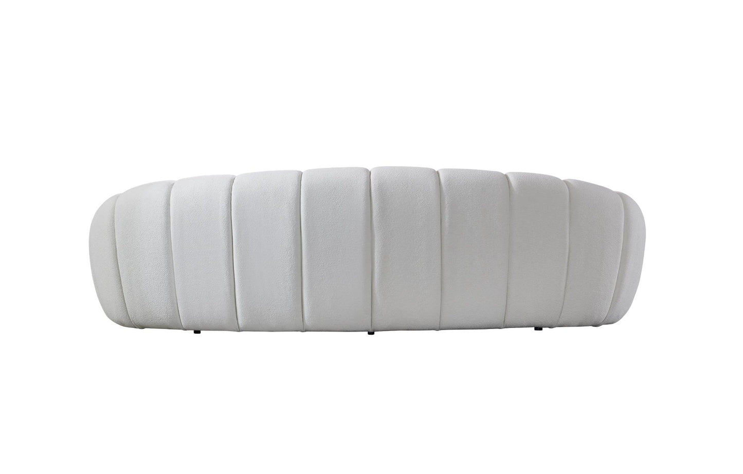 Nest White Curved Boucle Sofa