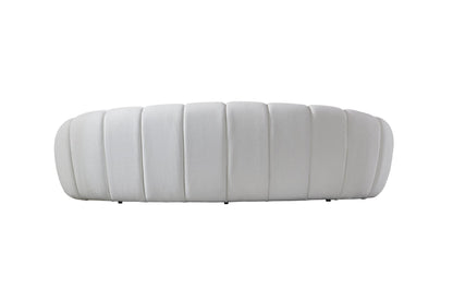 Nest White Curved Boucle Sofa