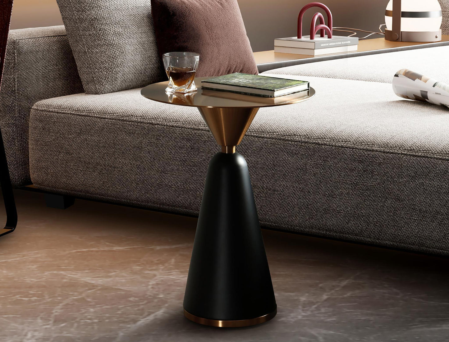 Zora Brushed Brass Side Table