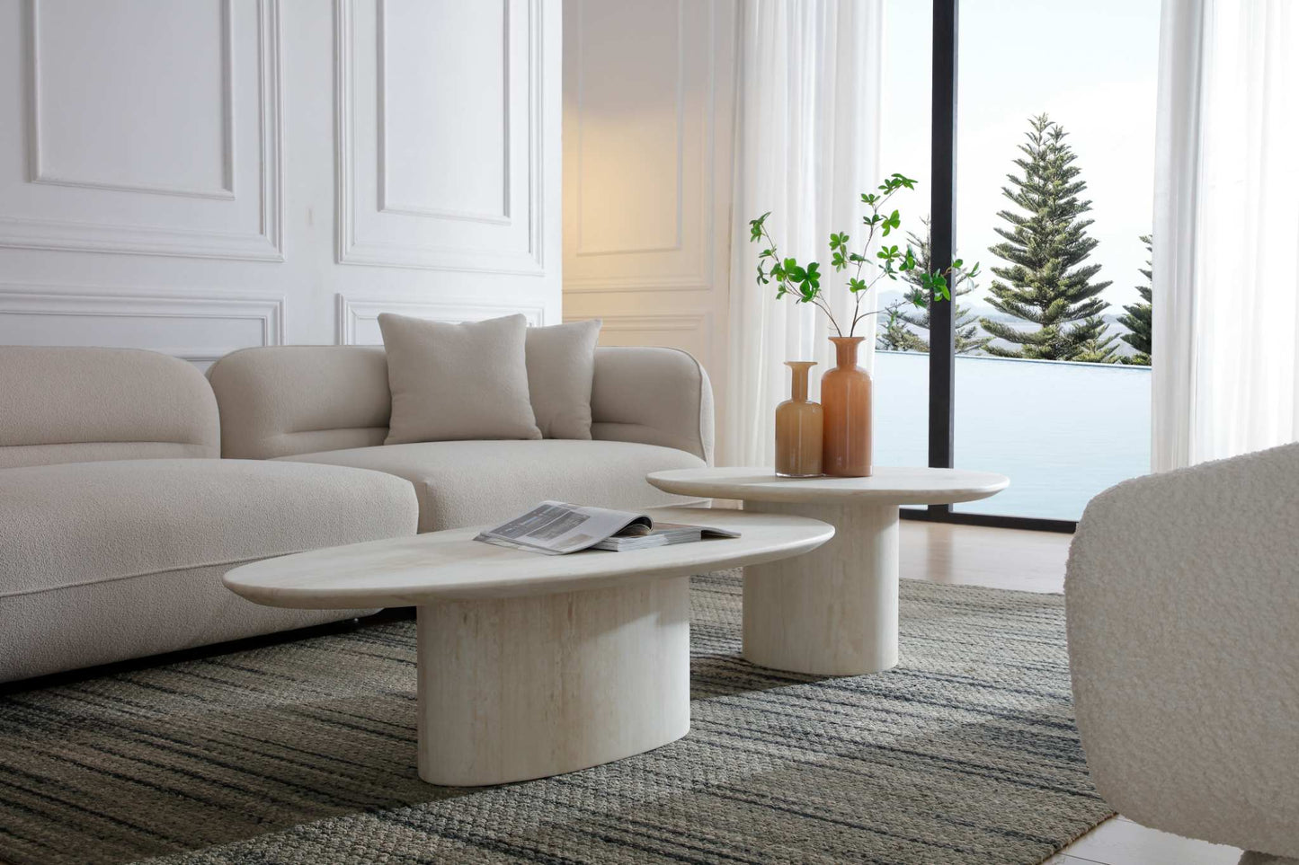 Petra Side Table - Travertine