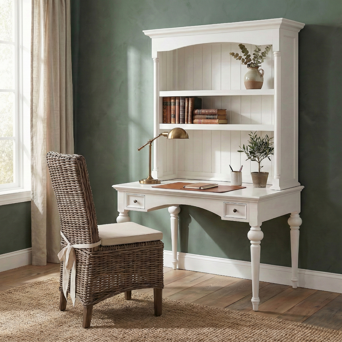 Provence Secretary Desk With Hutch