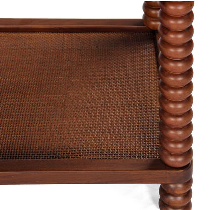 Twist Cane Solid Wood Side Table