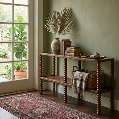 Twist Cane Solid Wood Console Table