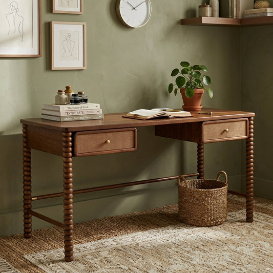 Twist Cane Solid Wood Desk