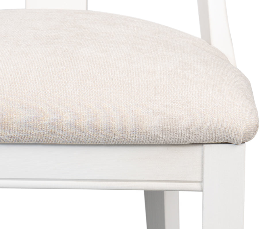 Deco Side Chair, Cortina White - Taupe
