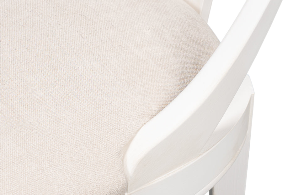 Deco Side Chair, Cortina White - Taupe