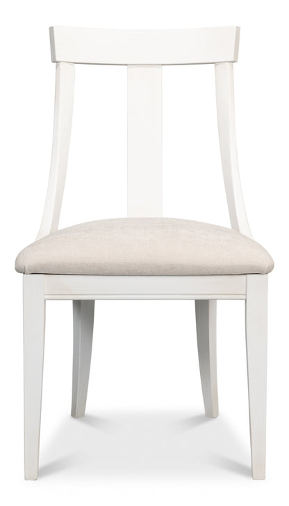 Deco Side Chair, Cortina White - Taupe