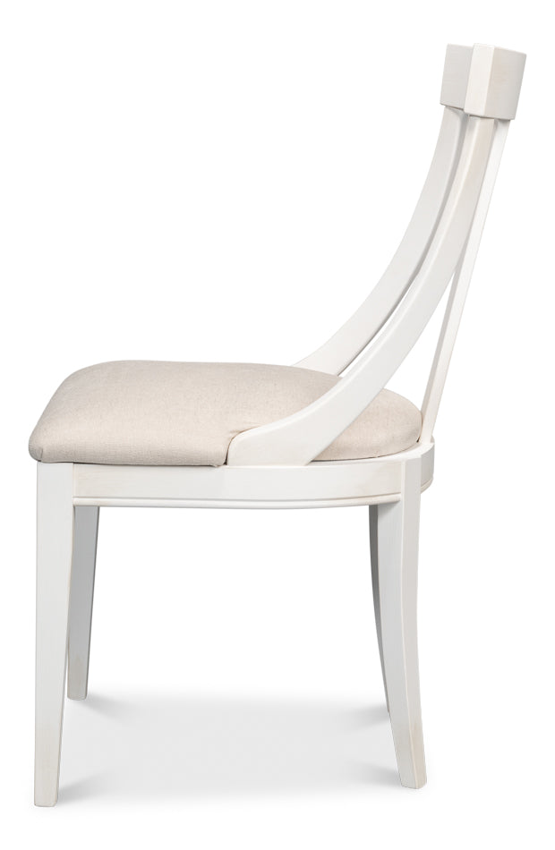 Deco Side Chair, Cortina White - Taupe