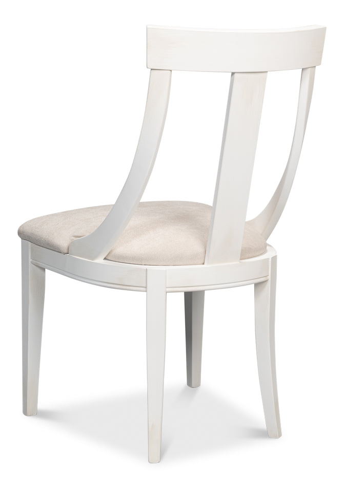 Deco Side Chair, Cortina White - Taupe