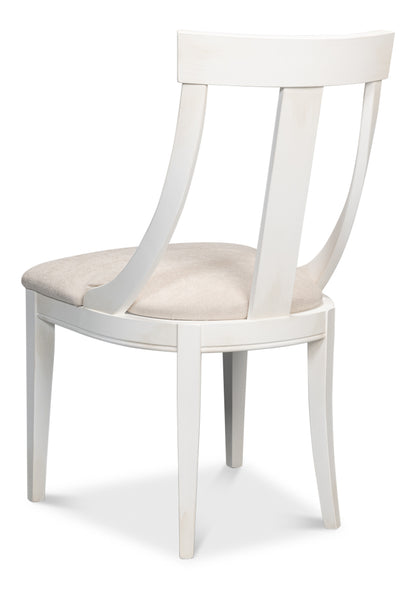 Deco Side Chair, Cortina White - Taupe