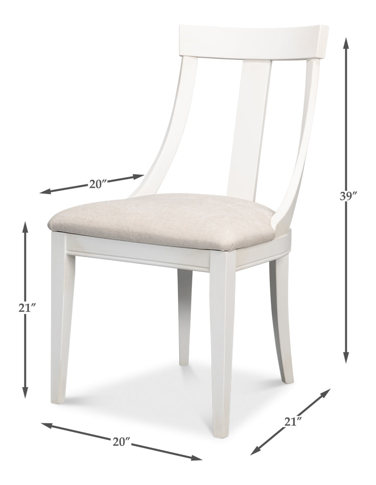 Deco Side Chair, Cortina White - Taupe