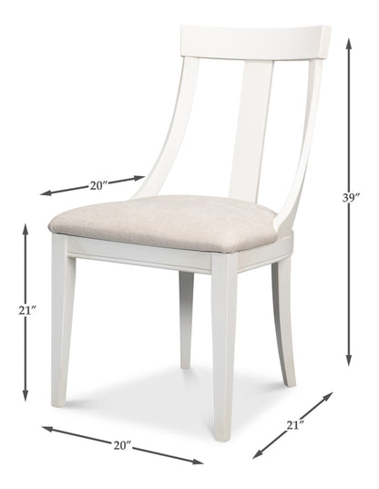 Deco Side Chair, Cortina White - Taupe