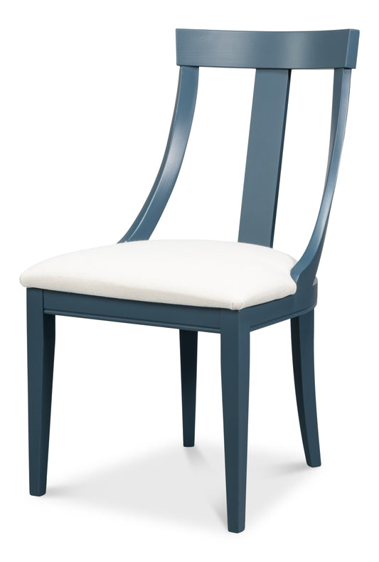 Deco Side Chair Blue and White