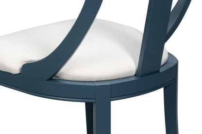 Deco Side Chair Blue and White