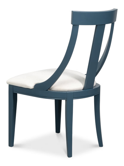 Deco Side Chair Blue and White
