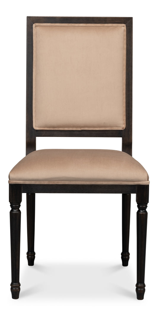Square Back Side Chair, Nero, Toffee