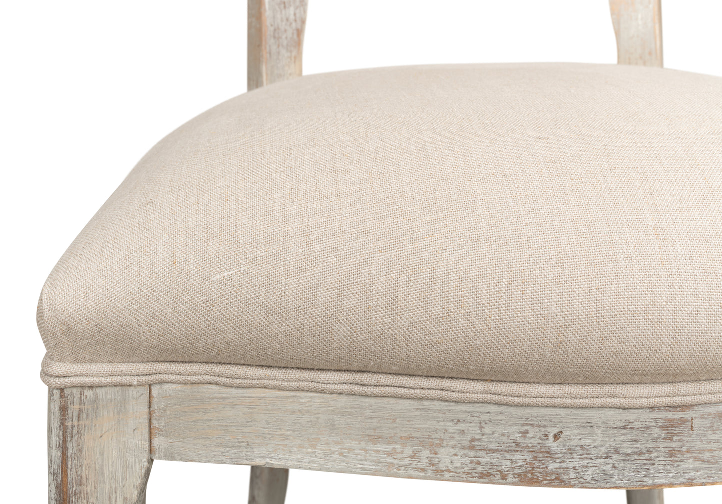 Oval Cane Back Side Chair-Grey Oak-Flax