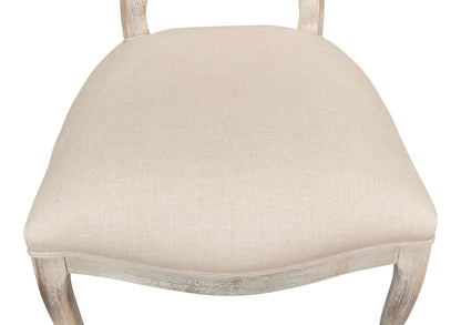 Oval Cane Back Side Chair-Grey Oak-Flax
