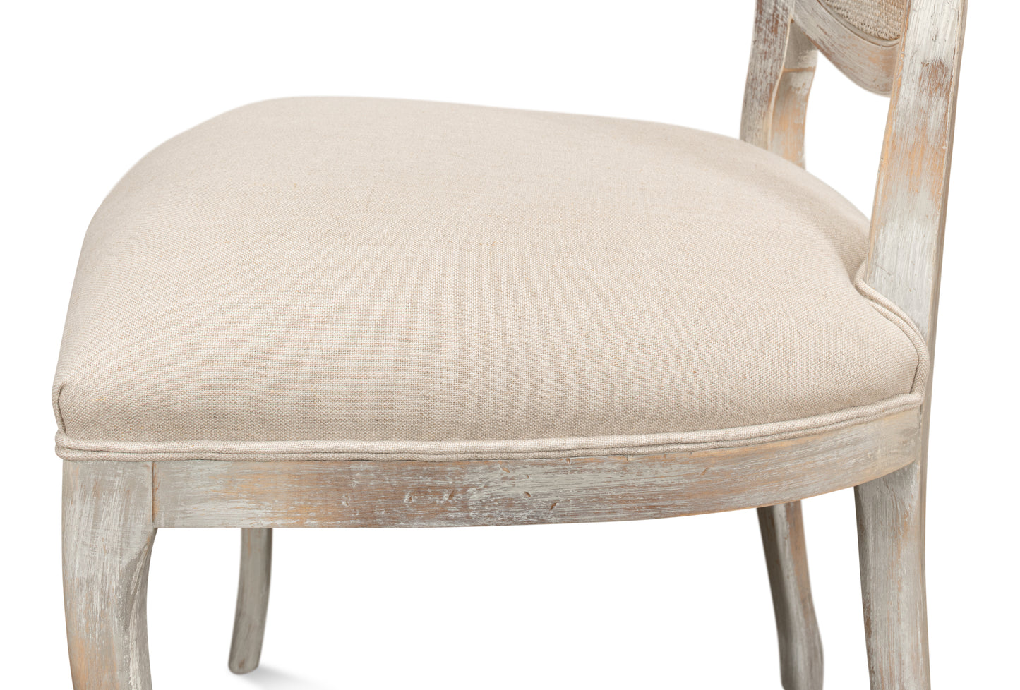 Oval Cane Back Side Chair-Grey Oak-Flax