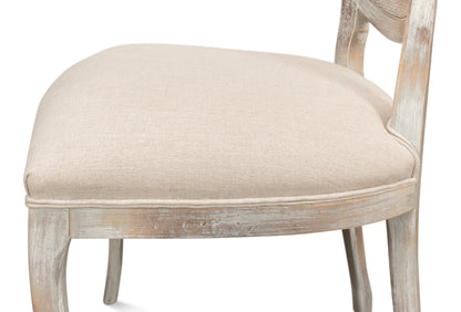 Oval Cane Back Side Chair-Grey Oak-Flax