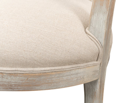 Oval Cane Back Side Chair-Grey Oak-Flax