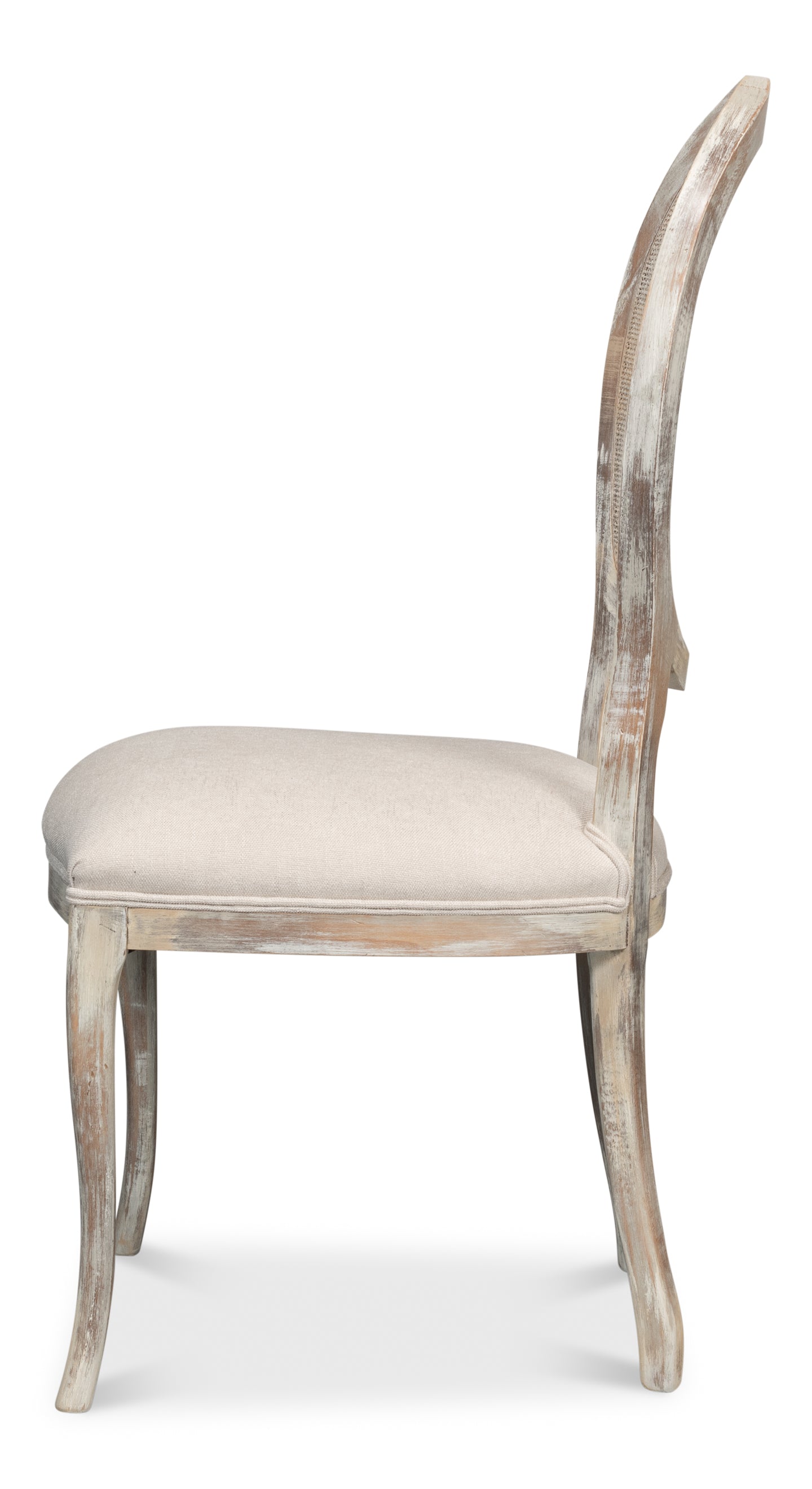 Oval Cane Back Side Chair-Grey Oak-Taupe
