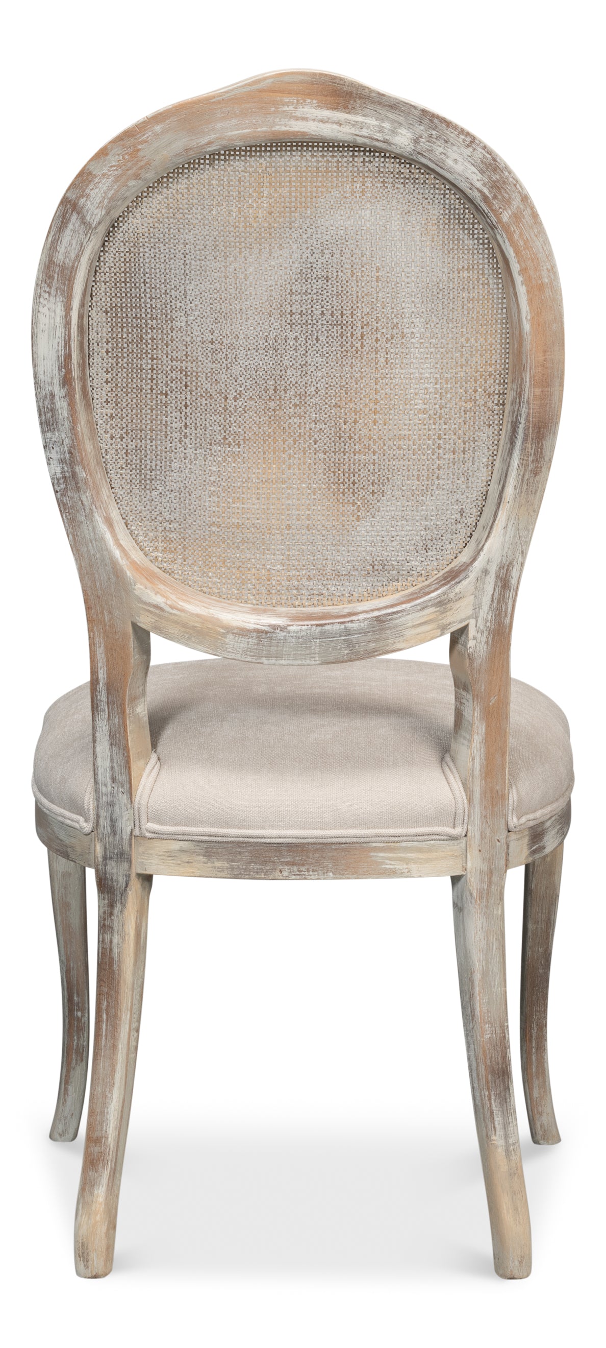 Oval Cane Back Side Chair-Grey Oak-Taupe