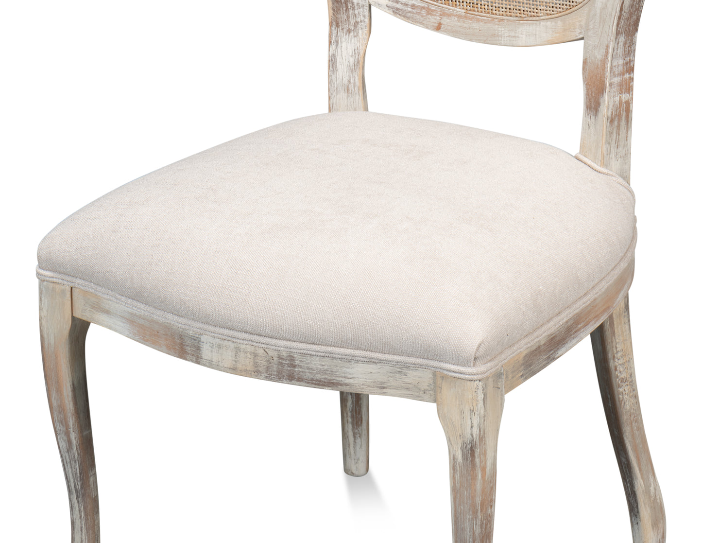 Oval Cane Back Side Chair-Grey Oak-Taupe