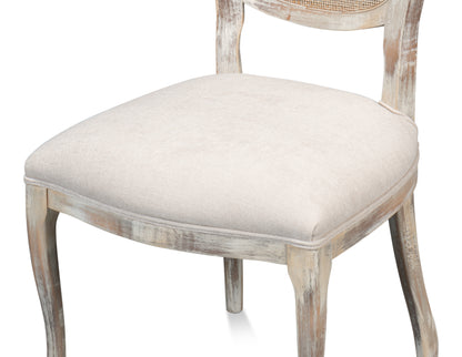 Oval Cane Back Side Chair-Grey Oak-Taupe