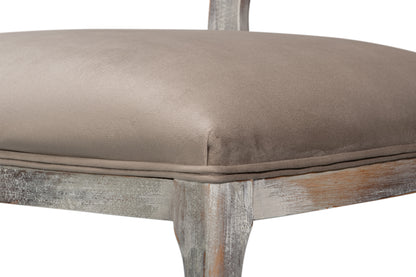 OVAL CANE BACK SIDE CHAIR-GREY OAK-GREY
