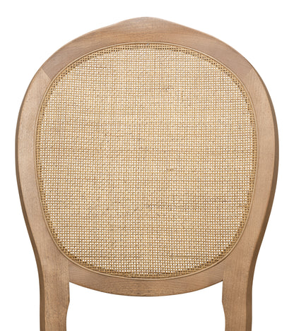Oval Cane Back Side Chair-Driftwood-Charcoal