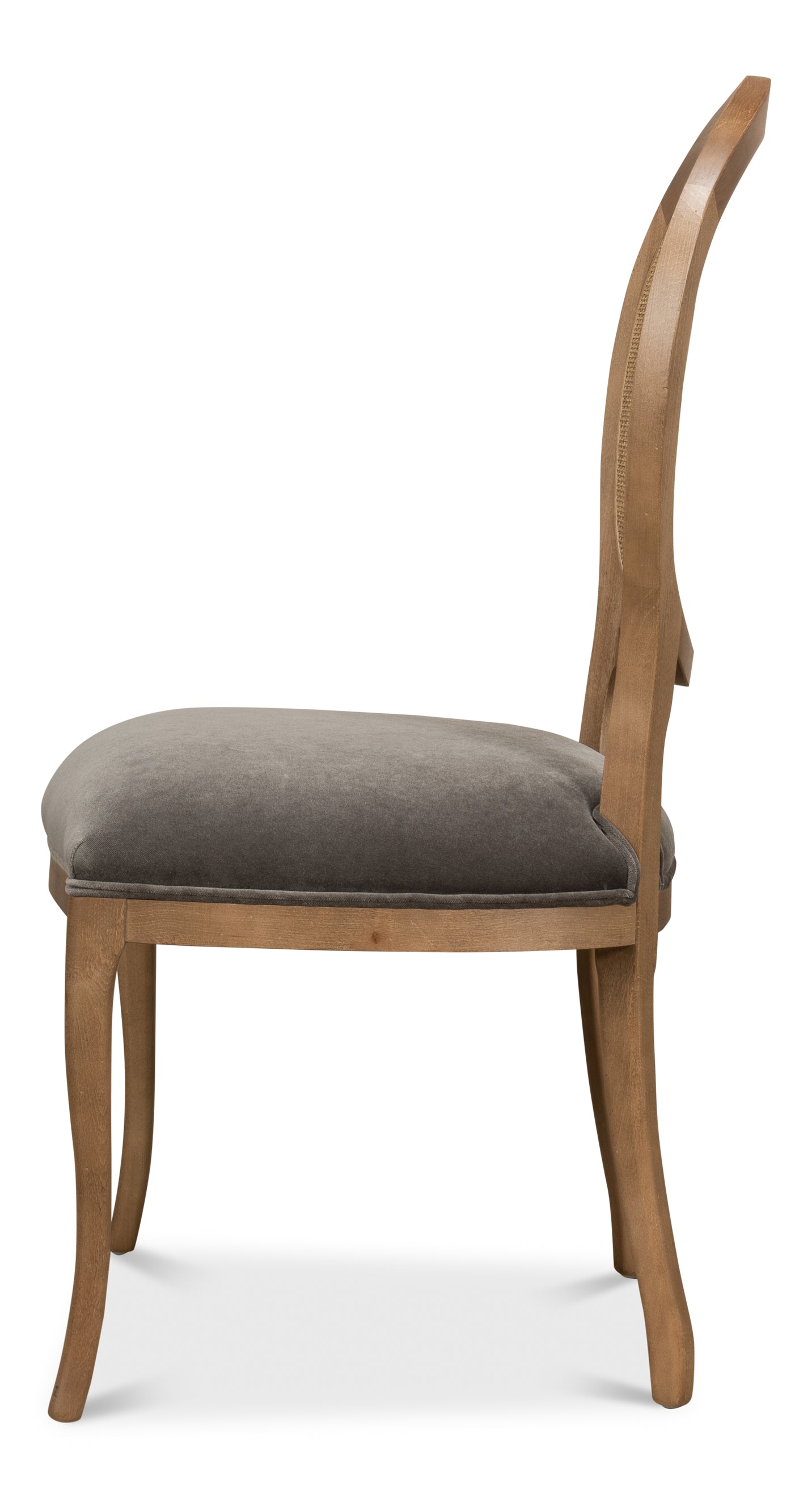 Oval Cane Back Side Chair-Driftwood-Charcoal