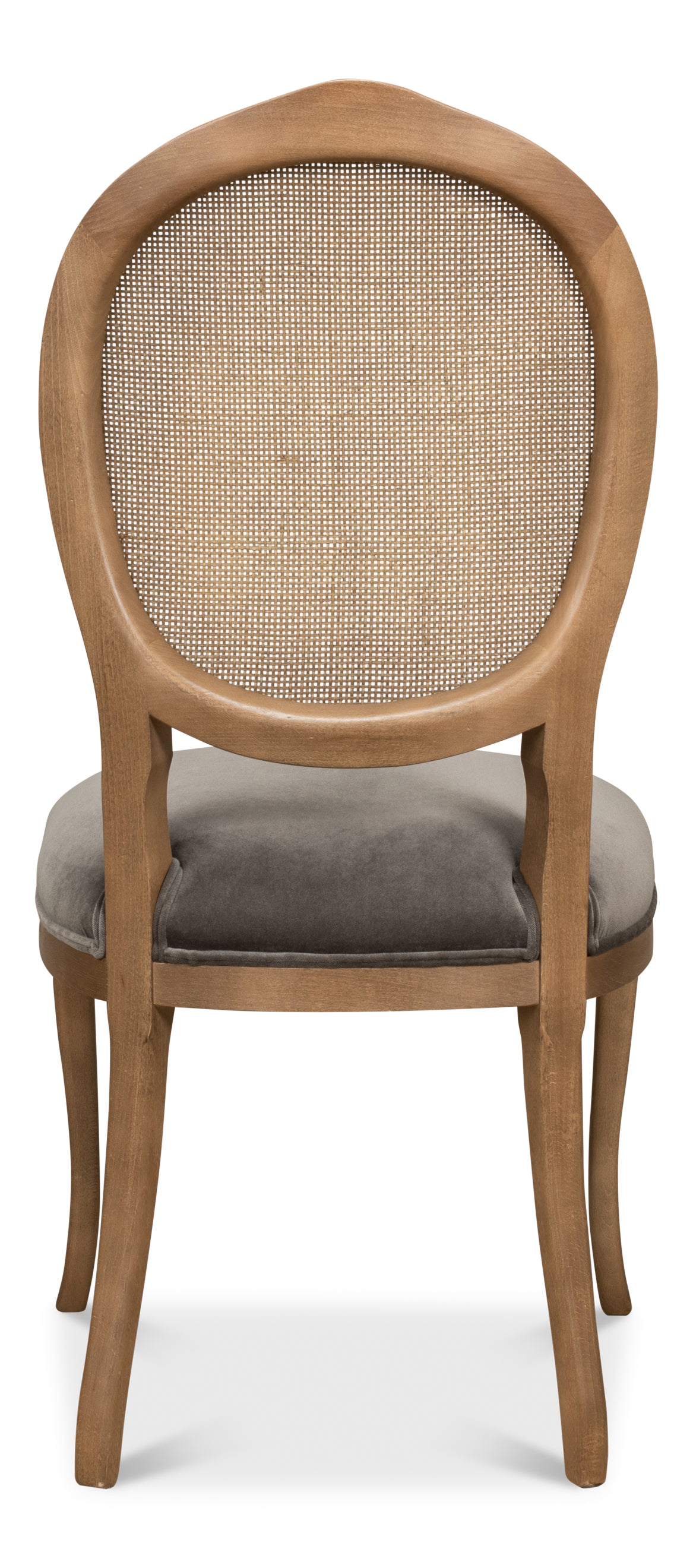 Oval Cane Back Side Chair-Driftwood-Charcoal