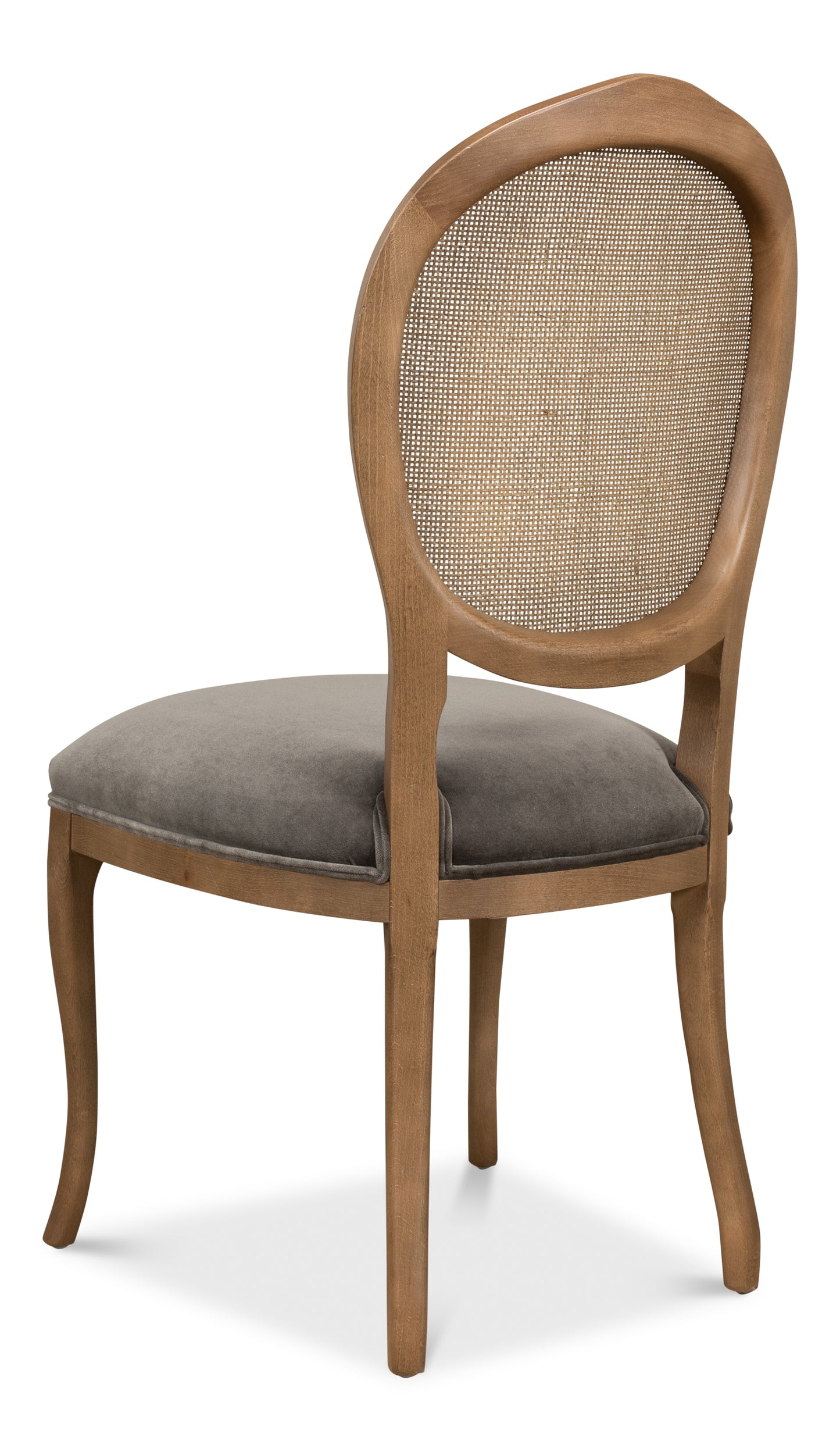 Oval Cane Back Side Chair-Driftwood-Charcoal