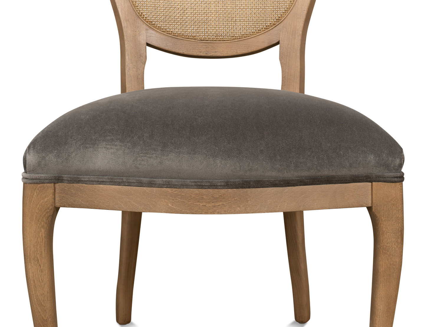 Oval Cane Back Side Chair-Driftwood-Charcoal