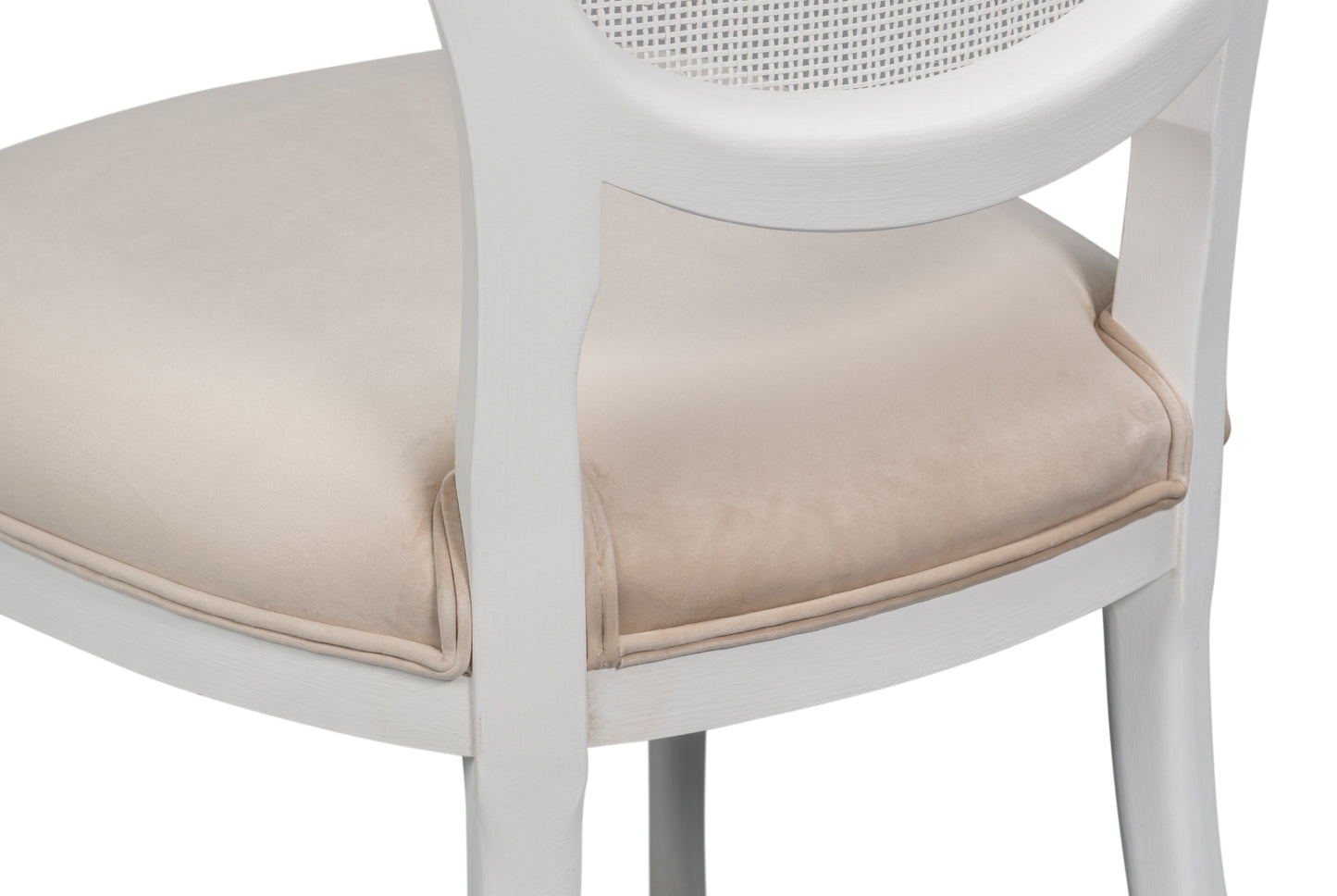 Oval Cane Back Side Chair-Cortina White