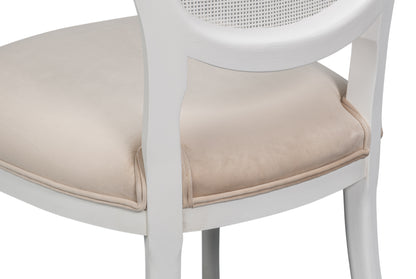 Oval Cane Back Side Chair-Cortina White