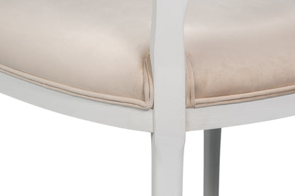 Oval Cane Back Side Chair-Cortina White
