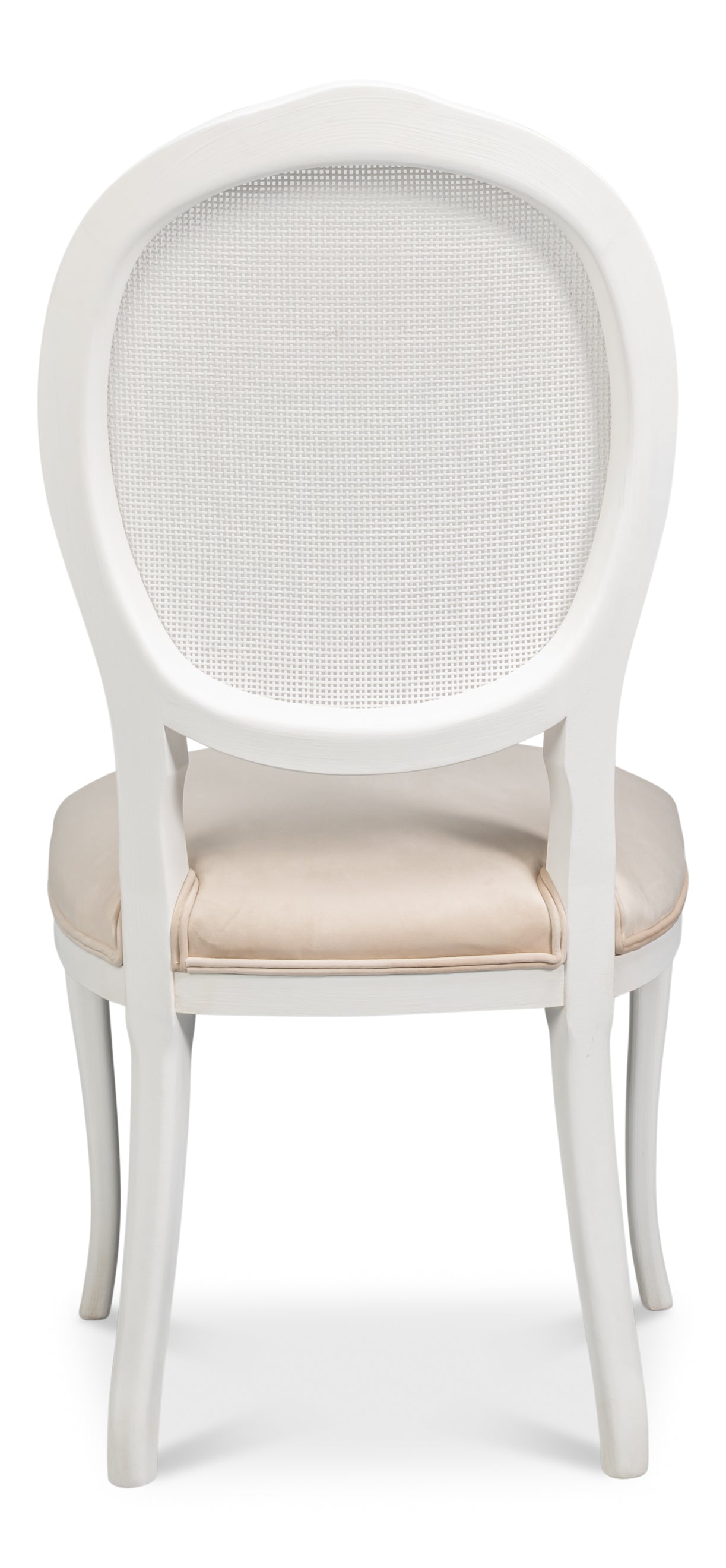 Oval Cane Back Side Chair-Cortina White