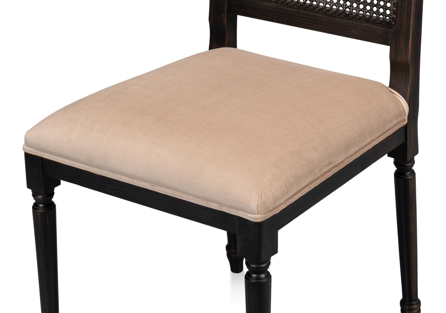 Cane Back Side Chair, Nero, Toffee