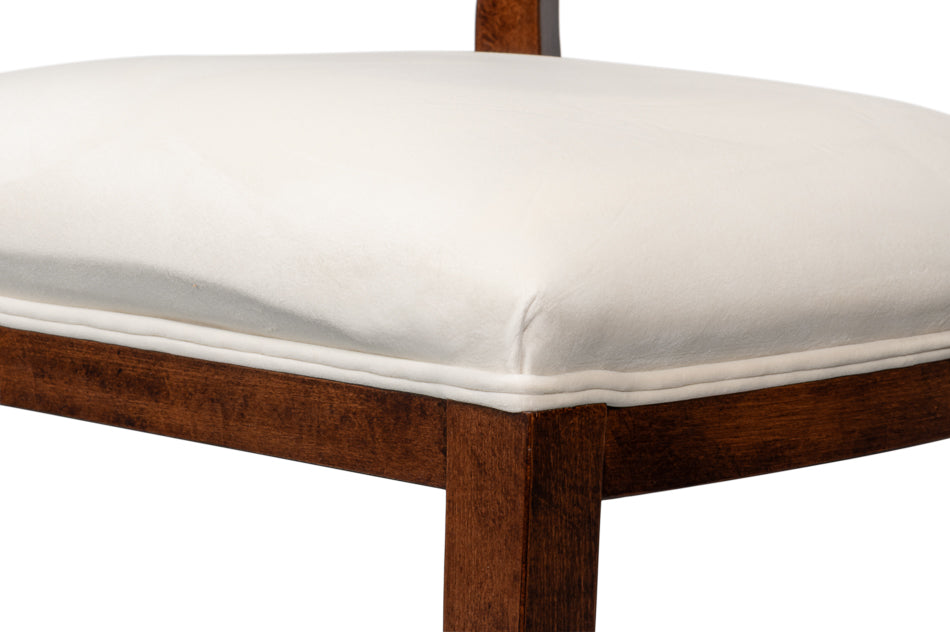 GOCCIA SIDE CHAIR, WALNUT,TAUPE VELVET