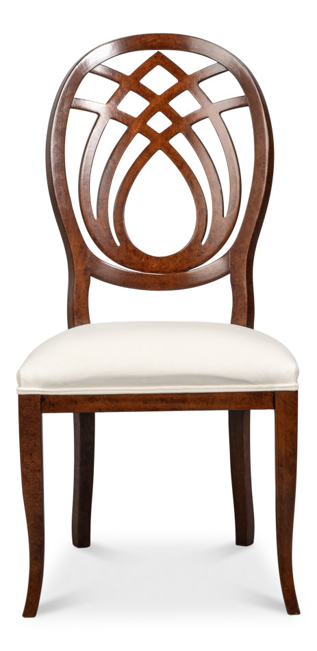 GOCCIA SIDE CHAIR, WALNUT,TAUPE VELVET