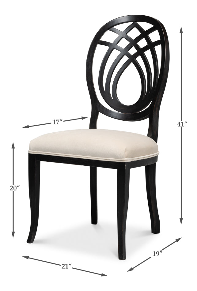 Goccia Side Chair Nero Banks Organza