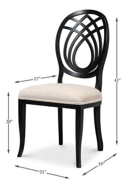 Goccia Side Chair Nero Banks Organza