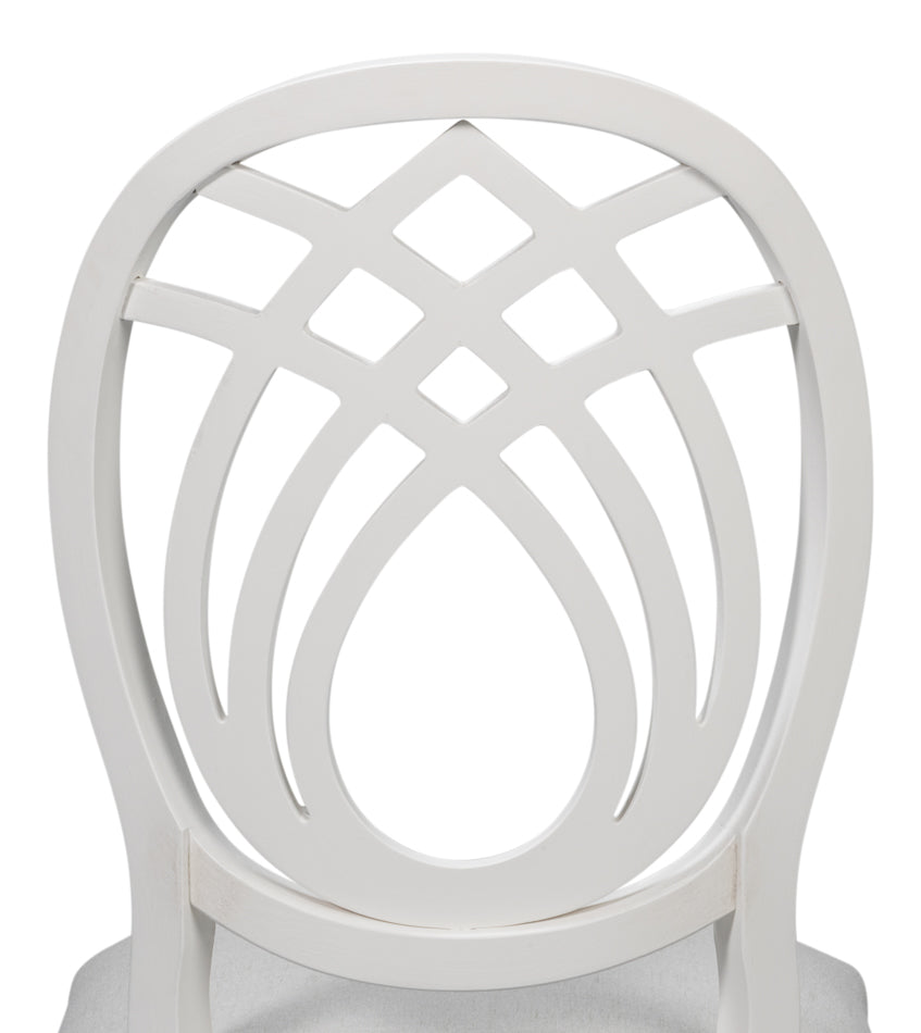 Goccia Side Chair Cortina White Crema