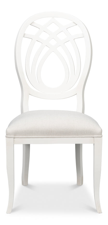 Goccia Side Chair Cortina White Crema