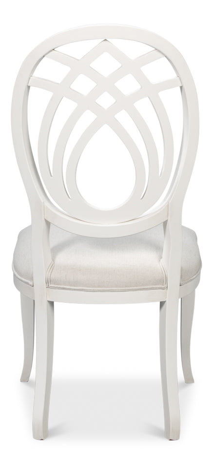 Goccia Side Chair Cortina White Crema