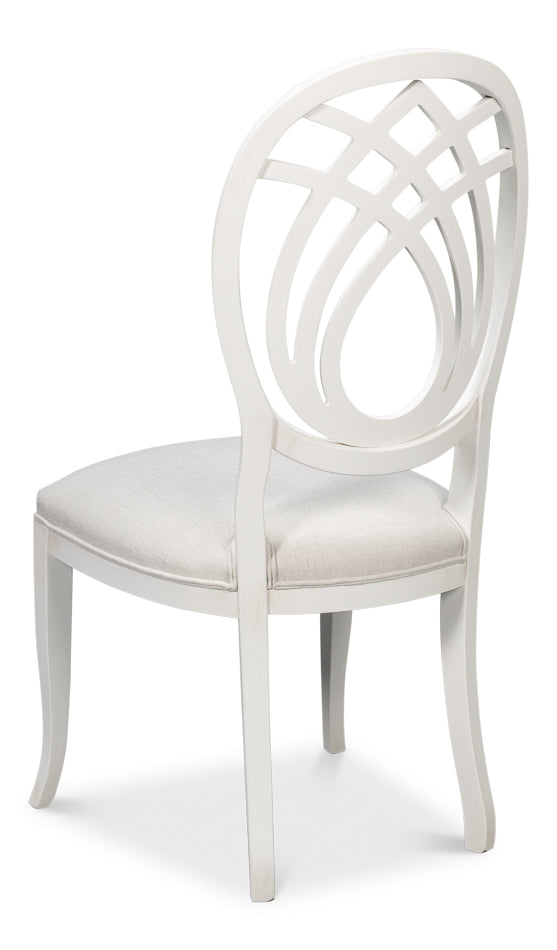 Goccia Side Chair Cortina White Crema